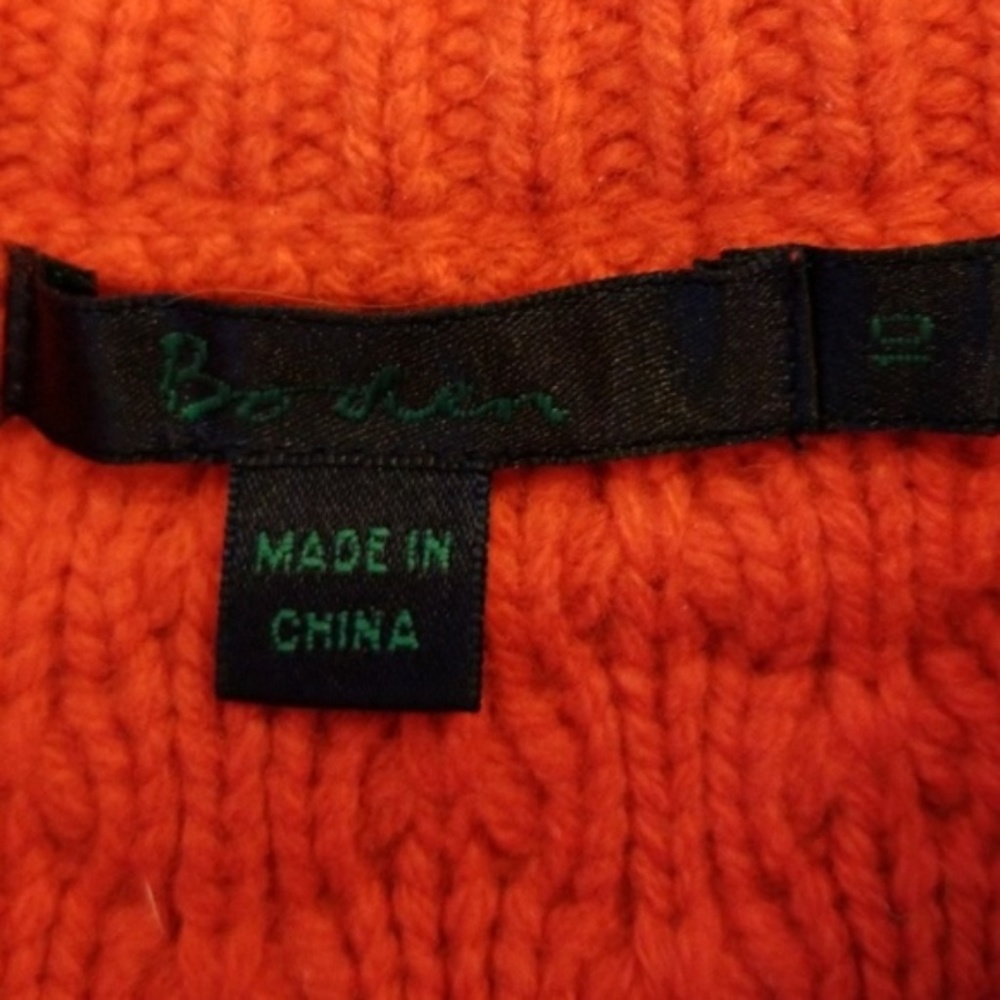 {Boden} Orange Knit Button-down 3/4 Sleeve Cardigan Sweater - Picture 5 of 7